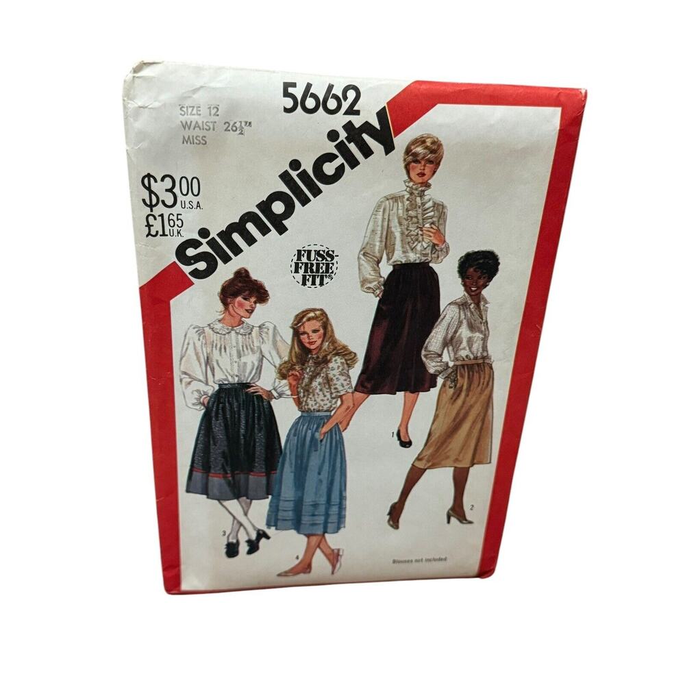 Simplicity 5662 Misses Set Of Skirts With Pockets Sewing Pattern Size 12 1982